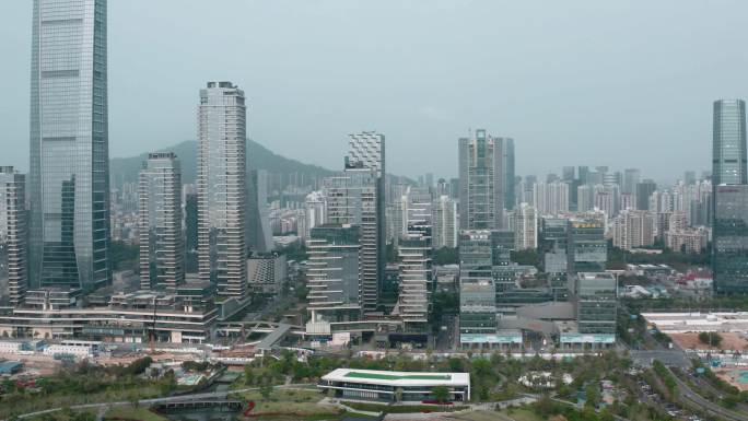 中国广东省深圳市鸟瞰图。