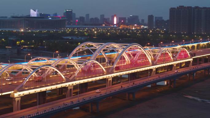 城市夜景 大桥 黄昏