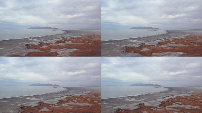 无人机俯瞰大盐湖喝水