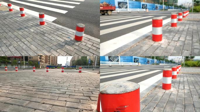 街道护栏安全限制桩防撞桩红色桩标志防撞栏