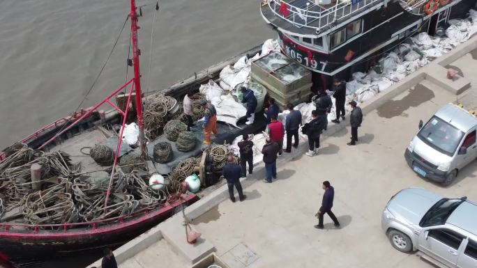 渤海湾 梭子蟹 皮皮虾  渔船