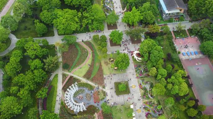 四川省德阳市旌阳区北公园-白天-航拍