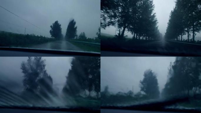 雨天开车行车视频风光风貌