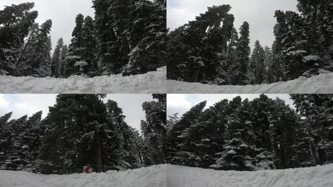 冬季阿尔加兹山滑雪山的镜头