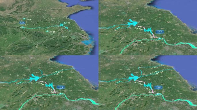 ae地图淮河全境入江海水道长江苏北灌溉渠