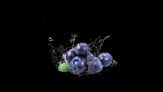 蓝莓激起水花