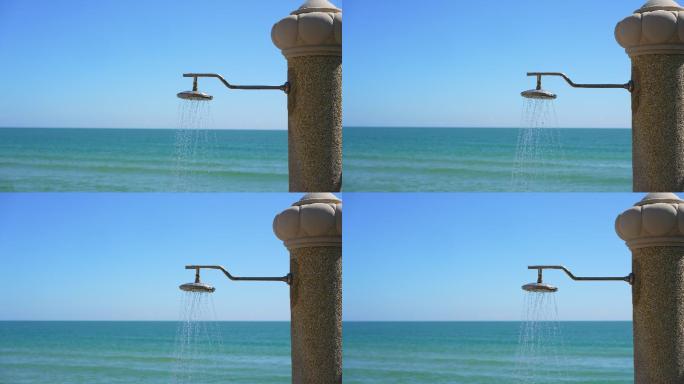 4k暴雨特写大海海面海天一线