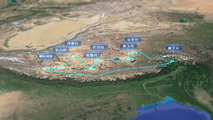 ae地图云南省林芝市到狮泉河旅游线路