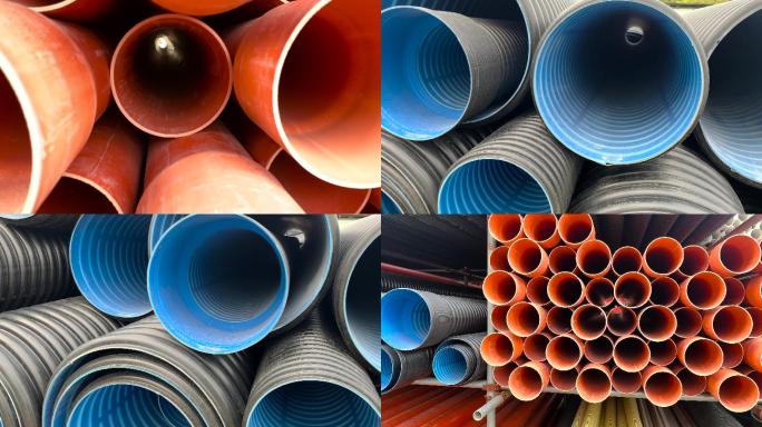 建筑工地建筑材料塑料管材建材管子建材市场