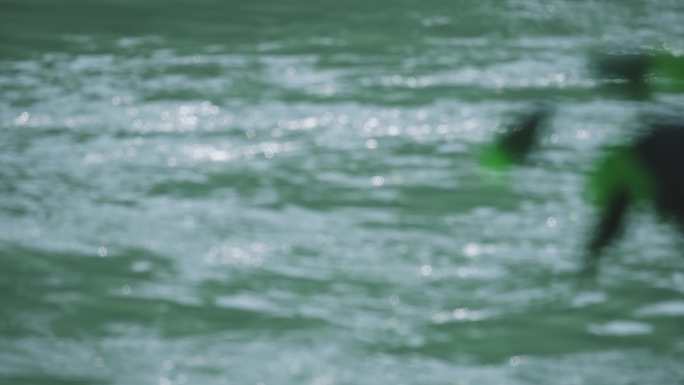 4k夏天清新甜美大海海面水波纹风吹过大海