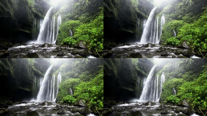 龙目瀑布绿水青山