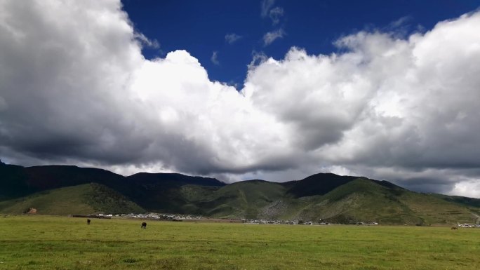 超广角香格里拉草原延时