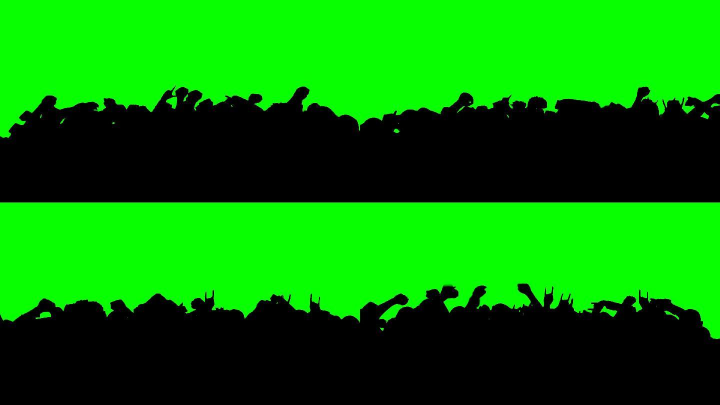 人群舞蹈-绿色屏幕。高清