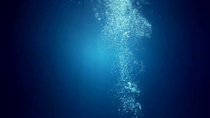 水下气泡深海蓝色海洋