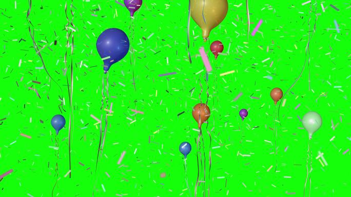 气球和五彩纸屑气氛氛围彩色纸条