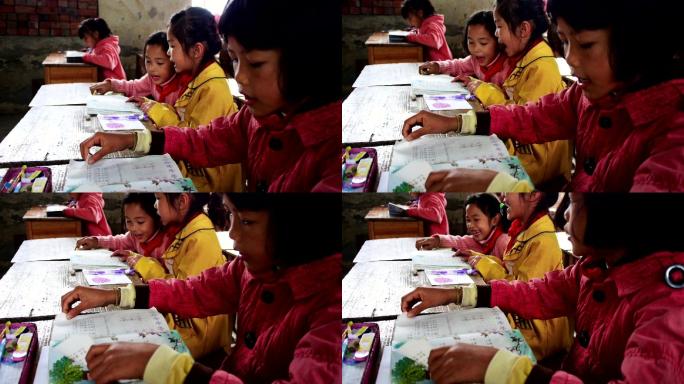 快乐的中国学童阅读