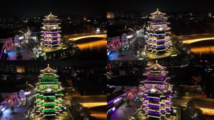 惠州合江楼夜景航拍