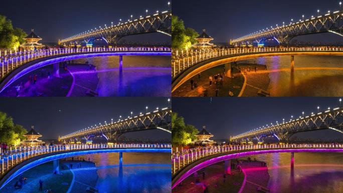 南京长江大桥景观桥延时