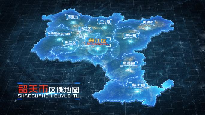 【韶关地图】广东韶关市立体地图