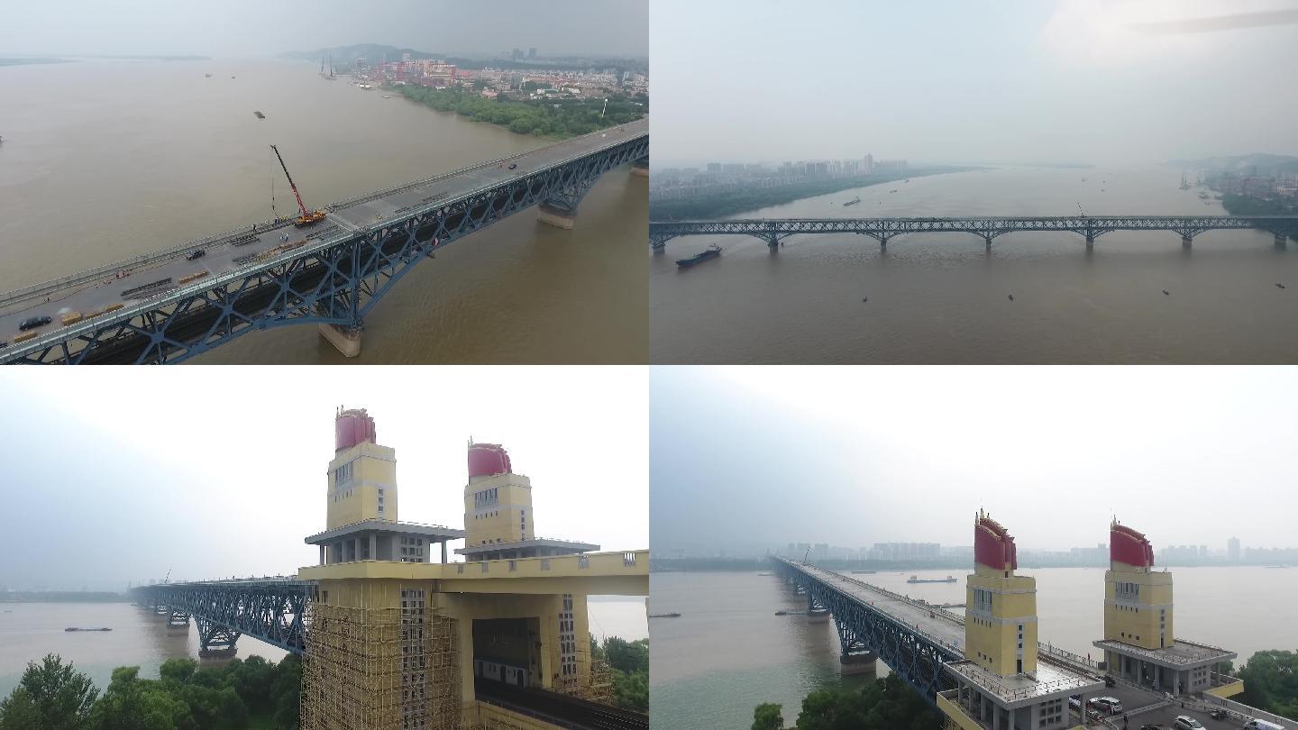 南京长江大桥修复竣工航拍