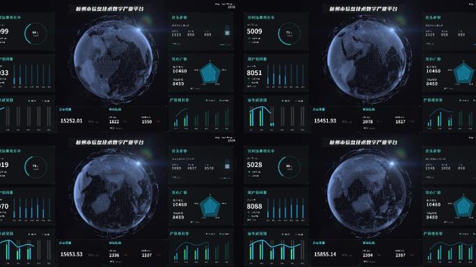 大数据屏幕UI界面监控图屏 360度弧屏