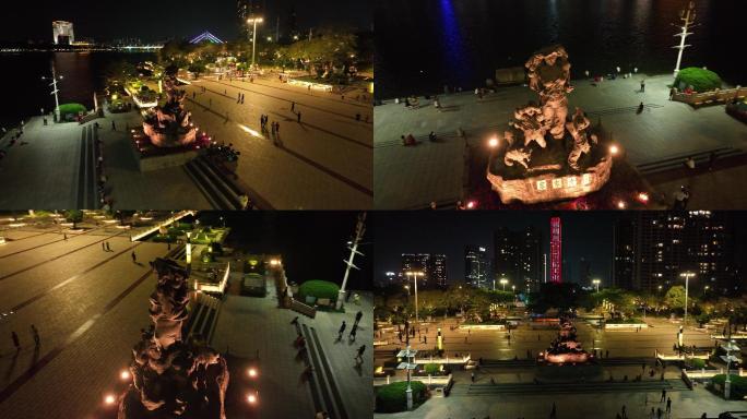惠州惠城区夜景航拍4k