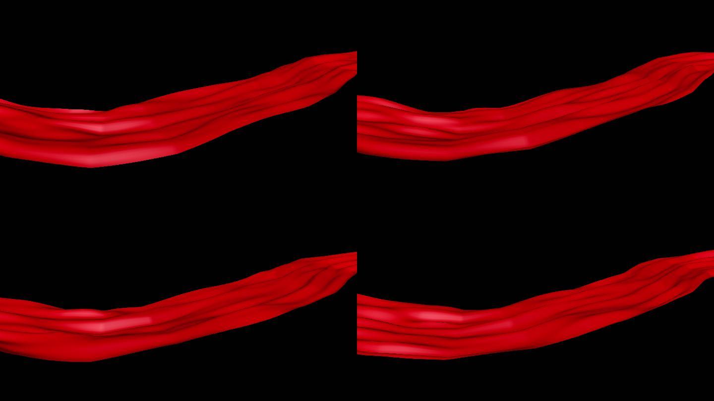 红绸丝绸飘带带通道视频素材 (12)