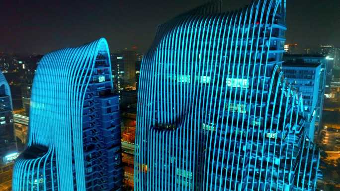 南京 航拍 夜景 建筑设计 证大喜马拉雅