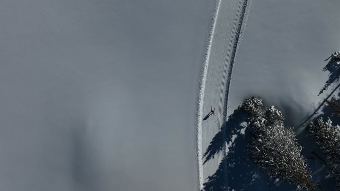 滑雪航拍爱好冬季快乐