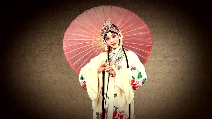 京剧戏曲人物打伞的女人