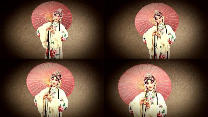京剧戏曲人物打伞的女人