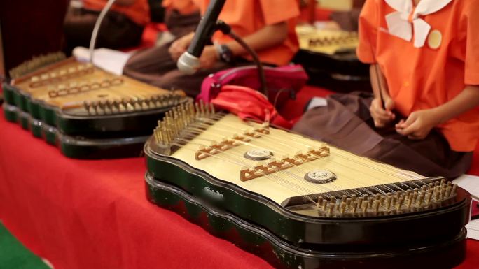 泰国乐器扬琴演出民俗风情风俗异国风情