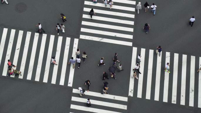 银座十字路口鸟瞰图