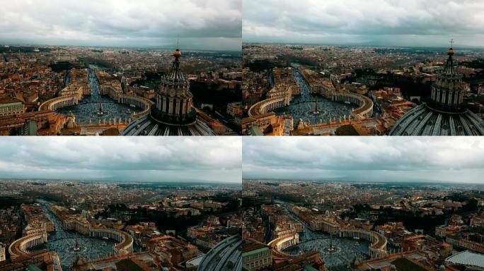 梵蒂冈城鸟瞰图欧洲基督教圣地