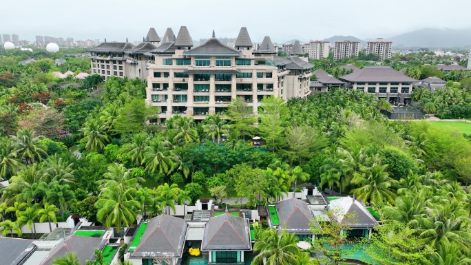 中国三亚市豪华酒店鸟瞰图