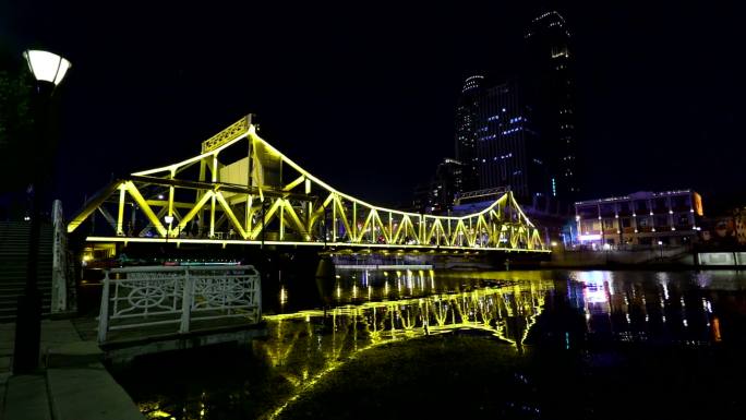 天津海河解放桥夜景