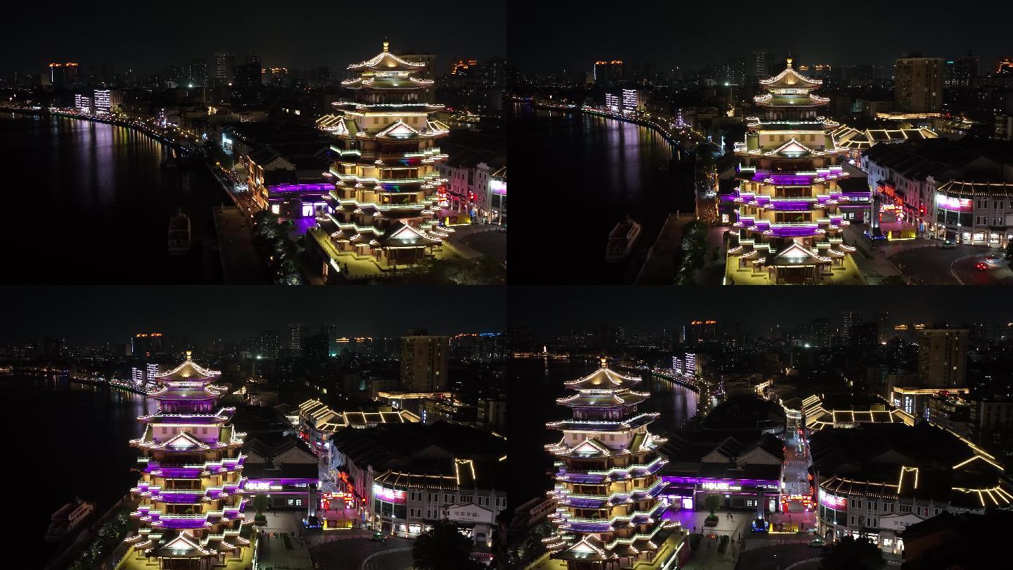 惠州合江楼夜景航拍