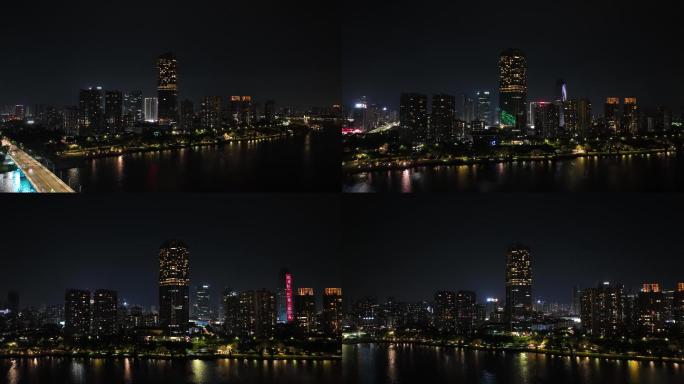 惠州惠城区夜景航拍4k