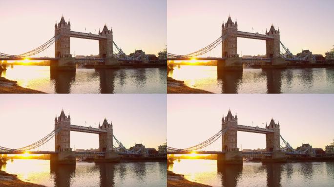 远景：黎明时分美丽的塔桥