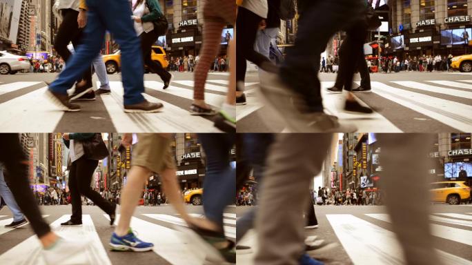 通勤实拍脚步走路