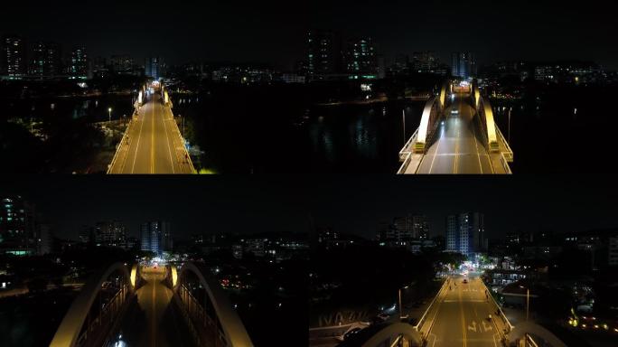 惠州惠城区夜景航拍4k