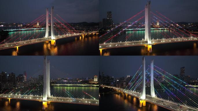 合生大桥夜景航拍4k