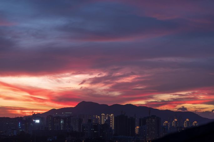 深圳羊台山超级晚霞