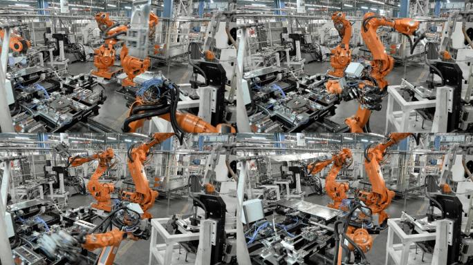 LD工业机器人在工厂组装金属零件