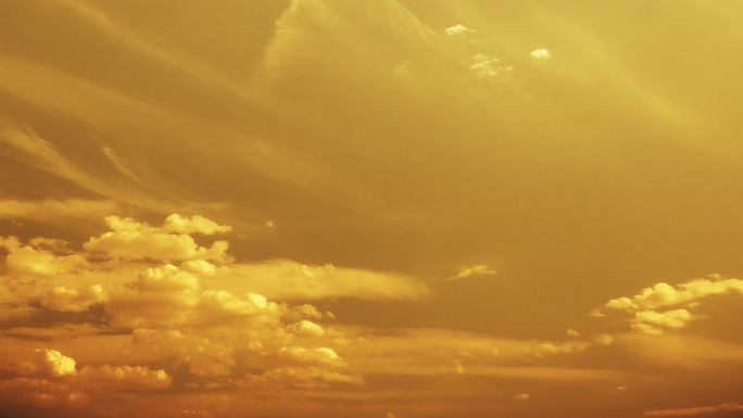 【HD天空】金色云朵云絮薄云飘散温暖氛围