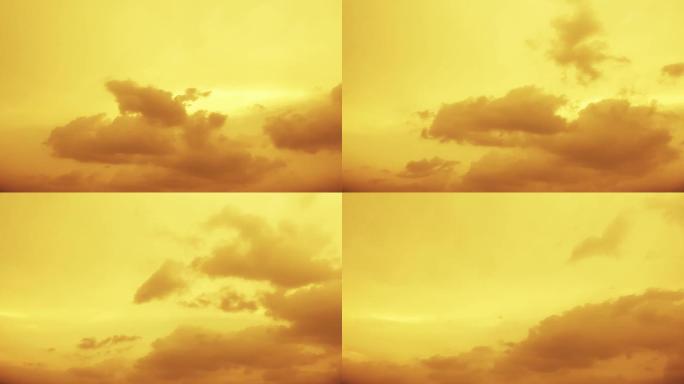 【HD天空】金色云团梦幻云雾温暖治愈金空