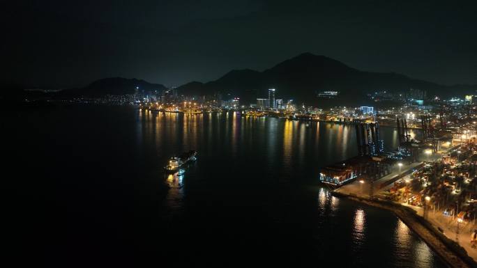 盐田港夜景航拍