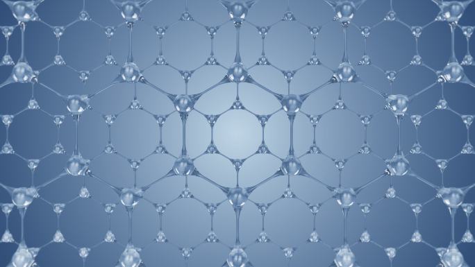 4K 蓝色分子结构矩阵动画 1