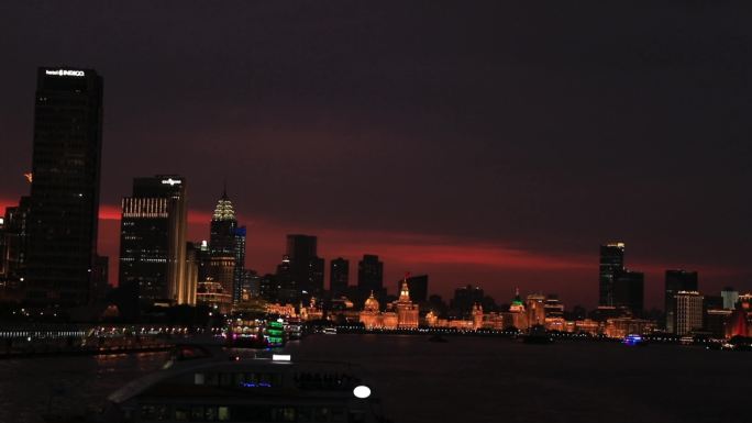 上海黄浦江轮城市夜景