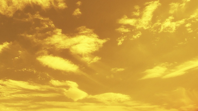 【HD天空】金色薄云飘散云絮温暖治愈氛围